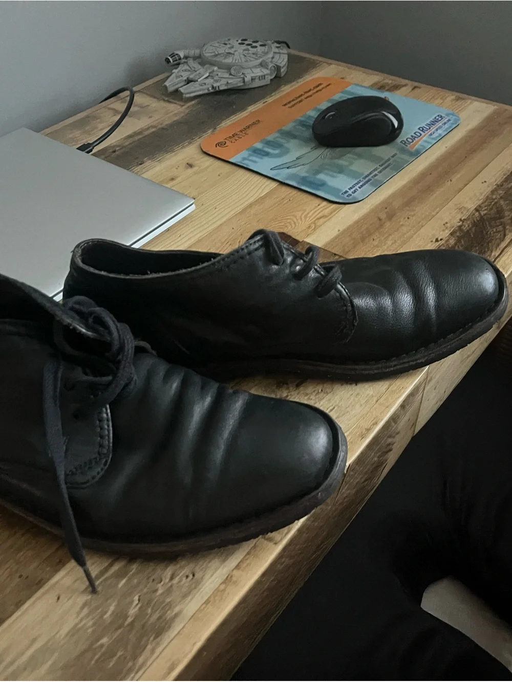 Men's Black Leather Lace-Up boots